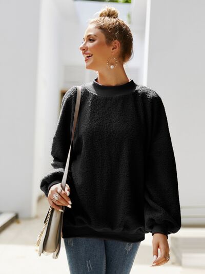 Mock Neck Dropped Shoulder Sweatshirt - Charming Charlie