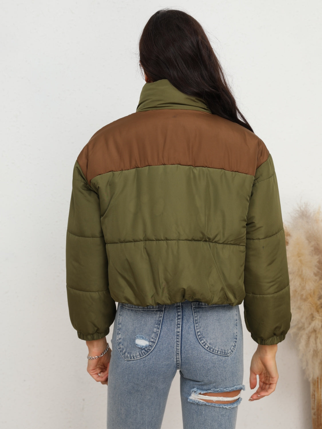 Two-Tone Zip-Up Puffer Jacket - Charming Charlie