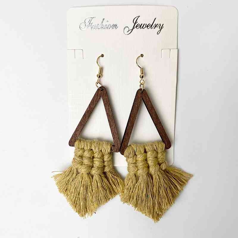 Tassel Detail Geometric Earrings - Charming Charlie