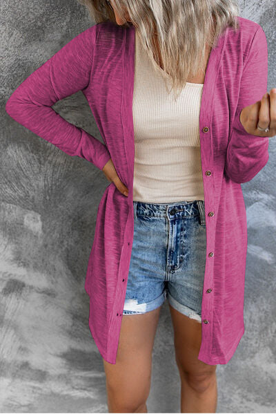 Button Up Long Sleeve Cover Up - Charming Charlie