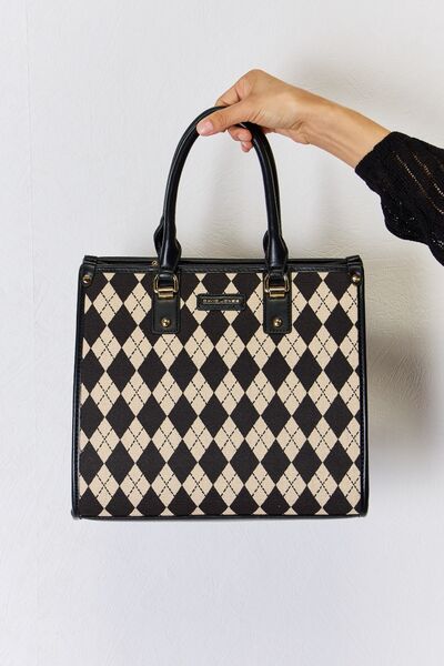 David Jones Argyle Pattern PU Leather Handbag - Charming Charlie