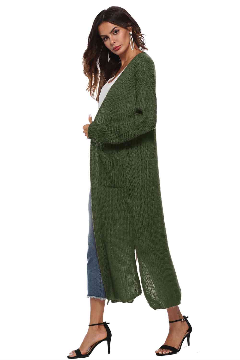 Long Sleeve Open Front Buttoned Cardigan - Charming Charlie