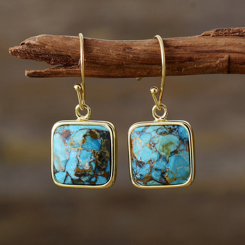 Square Copper Drop Earrings - Charming Charlie
