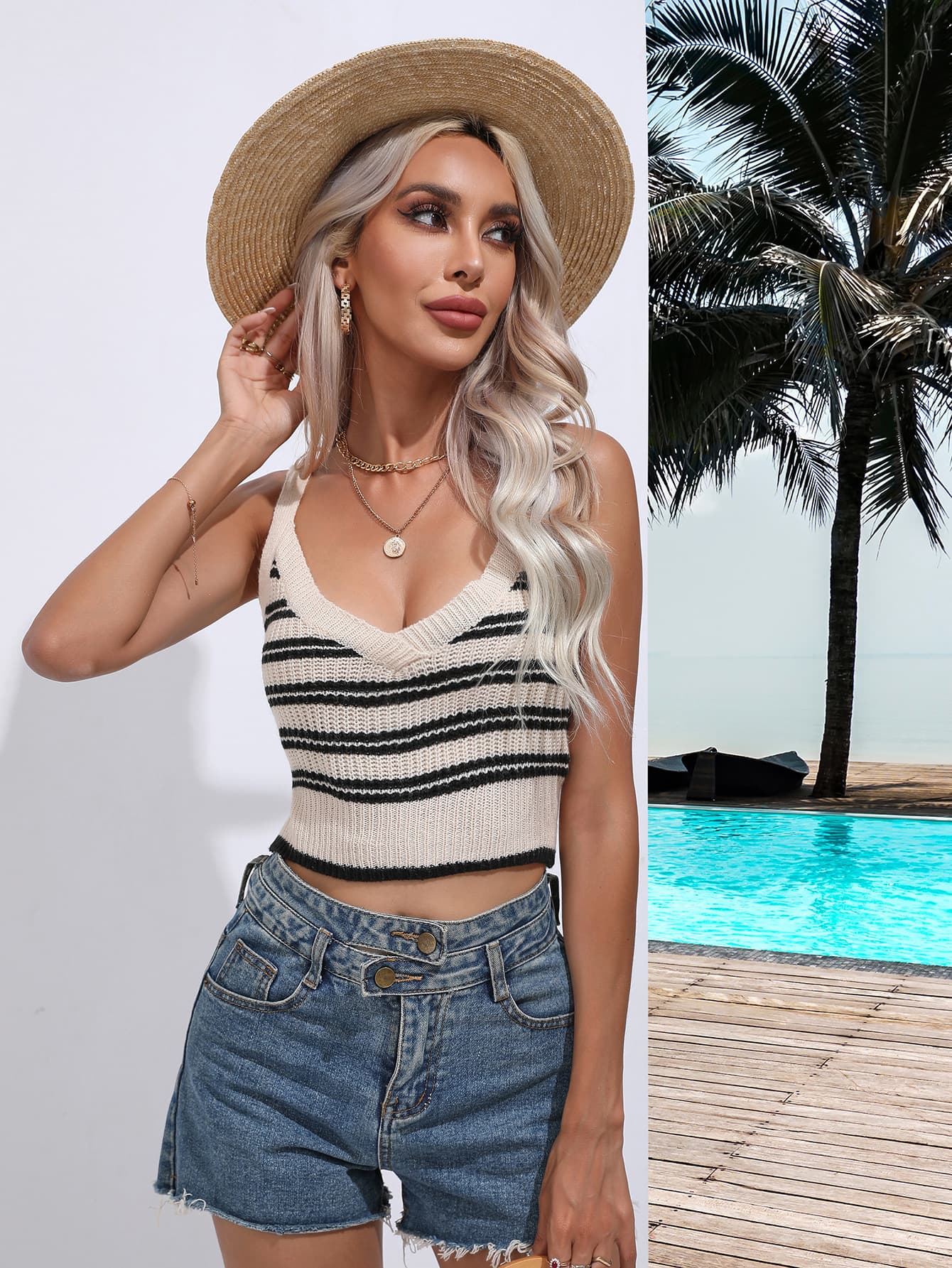 Striped Cropped Knit Tank - Charming Charlie