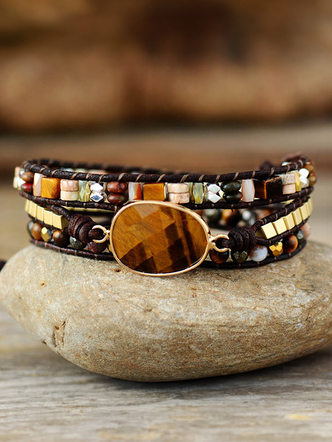 Geometrical Shape Triple-Layer Bracelet - Charming Charlie