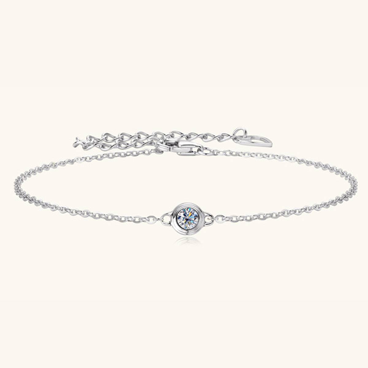Inlaid Moissanite 925 Sterling Silver Bracelet - Charming Charlie