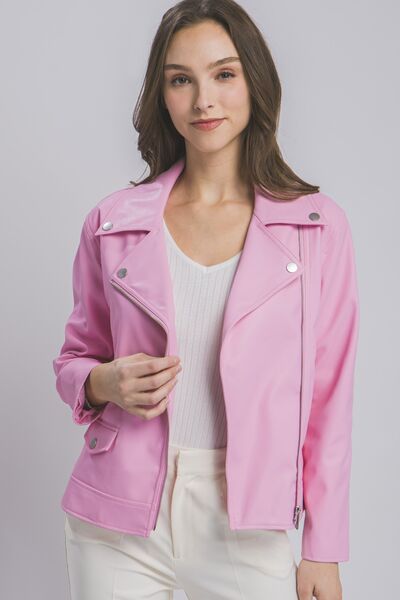 LOVE TREE Collared Neck Zip Up Jacket - Charming Charlie