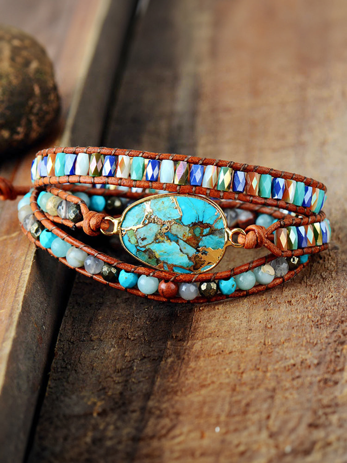 Triple-Layer Natural Stone Bracelet - Charming Charlie