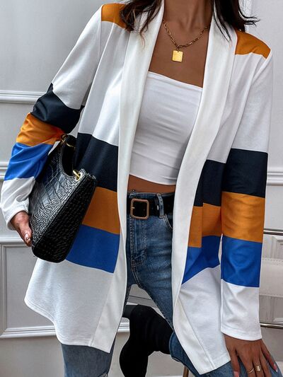 Color Block Open Front Cardigan - Charming Charlie