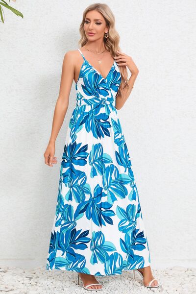Printed Surplice Maxi Cami Dress - Charming Charlie