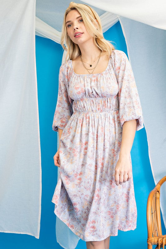 3/4 Sleeve Novelty Printed Dress - Charming Charlie