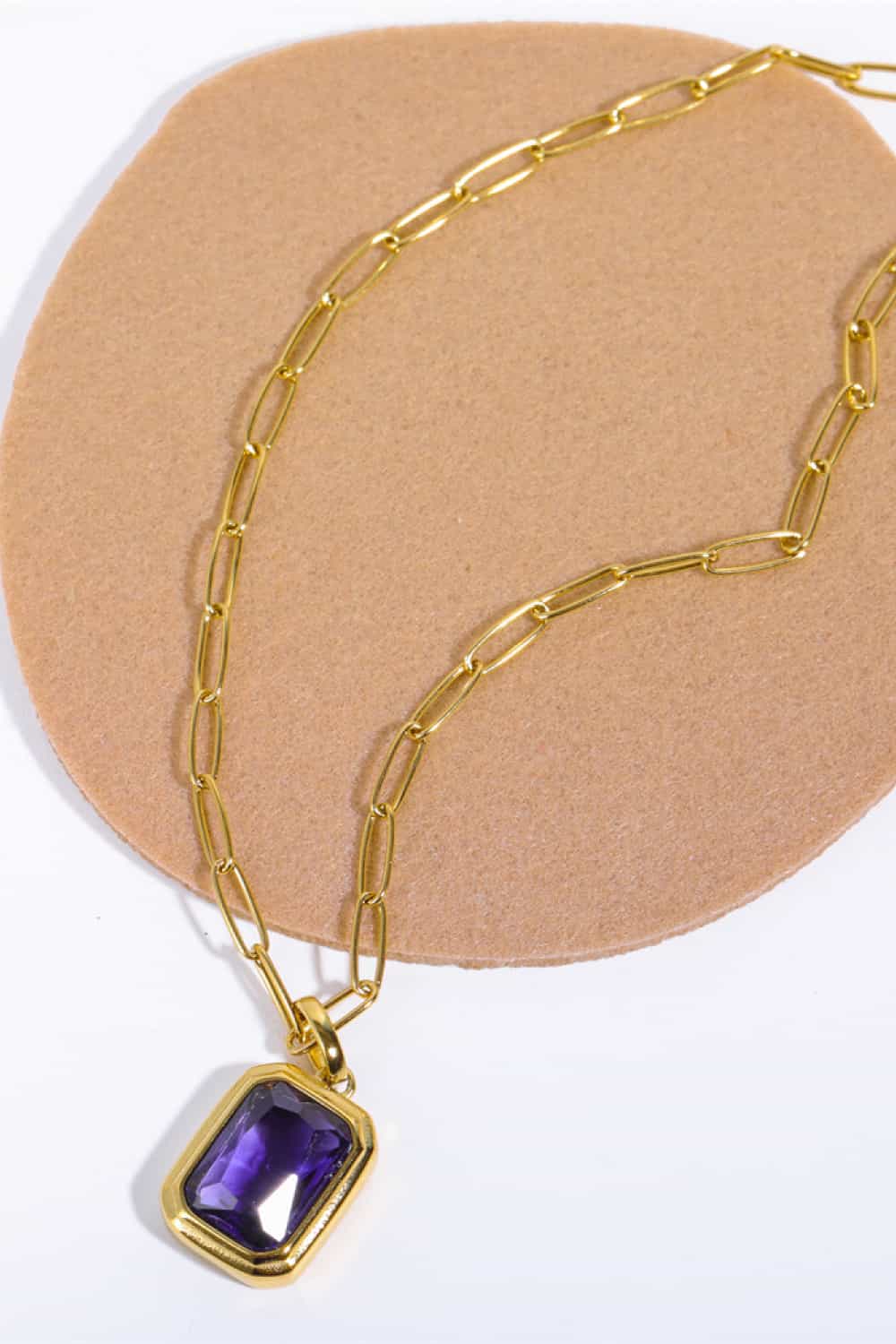 Zircon 18K Gold-Plated Geometrical Shape Pendant Necklace - Charming Charlie