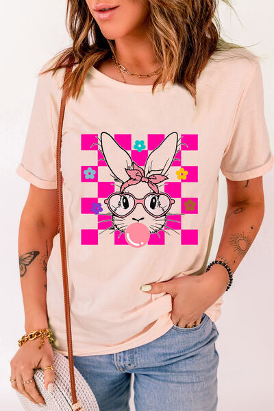 Rabbit Round Neck Short Sleeve T-Shirt - Charming Charlie