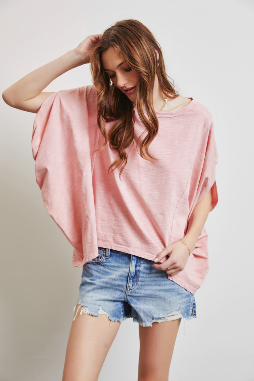 HEYSON Full Size Garment-Dyed Boat Neck Oversized Top - Charming Charlie