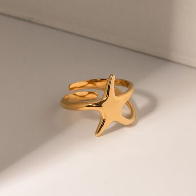 Gold-Plated Stainless Steel Star Ring - Charming Charlie