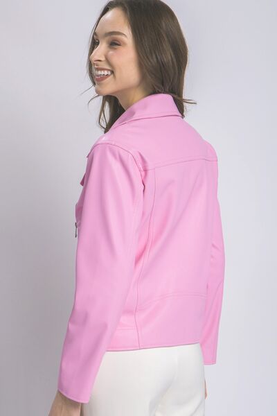 LOVE TREE Collared Neck Zip Up Jacket - Charming Charlie