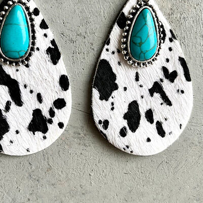 Artificial Turquoise Teardrop Earrings - Charming Charlie