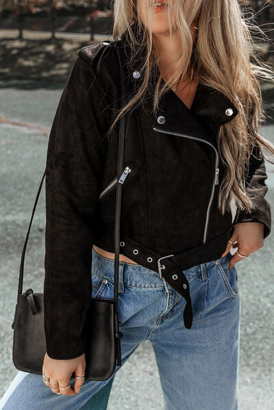 Zip Up Collared Neck Jacket - Charming Charlie