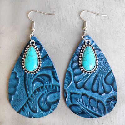 Artificial Turquoise Teardrop Earrings - Charming Charlie