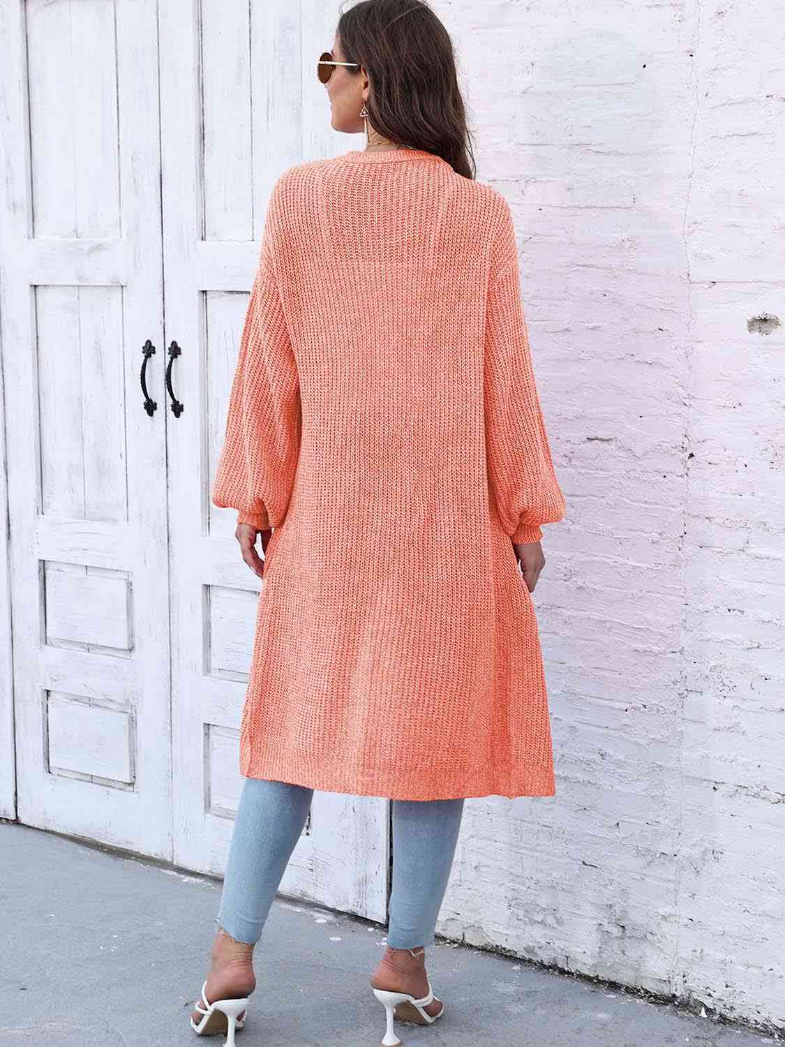 Open Front Longline Cardigan with Pockets - Charming Charlie
