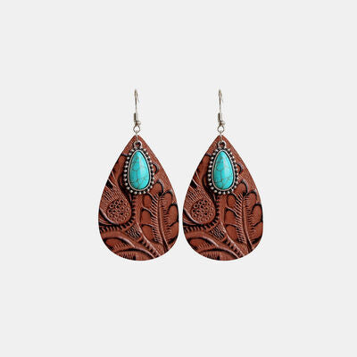 Artificial Turquoise Teardrop Earrings - Charming Charlie