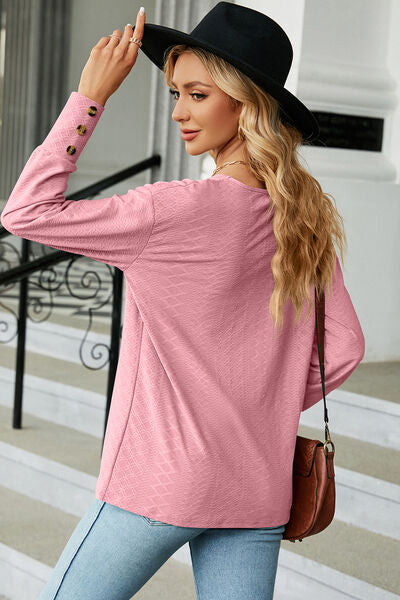V-Neck Lantern Sleeve T-Shirt - Charming Charlie