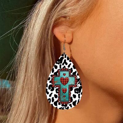 PU Leather Iron Hook Teardrop Earrings - Charming Charlie