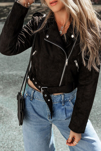 Zip Up Collared Neck Jacket - Charming Charlie
