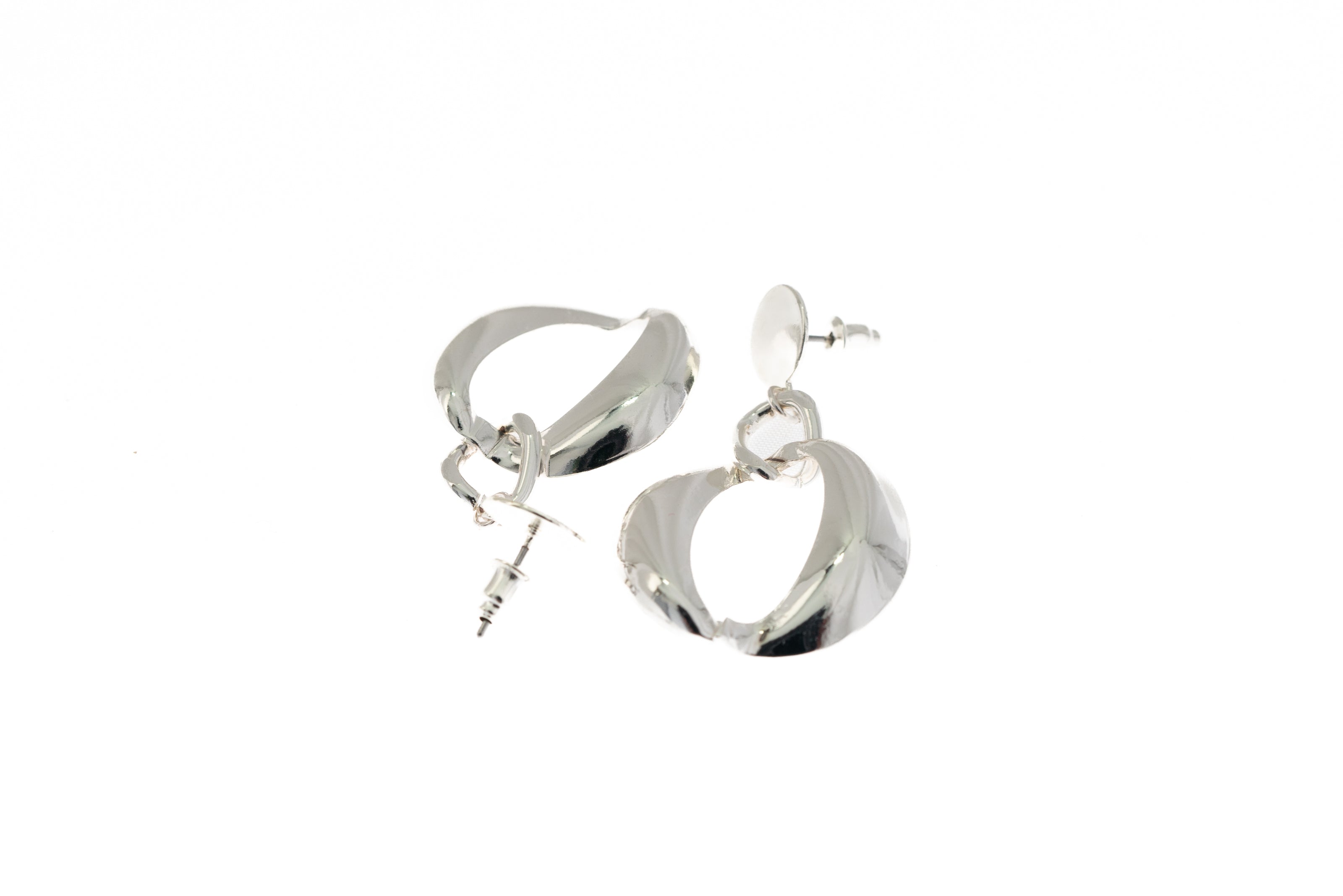 Post Earring Silver Geo Drop - Charming Charlie