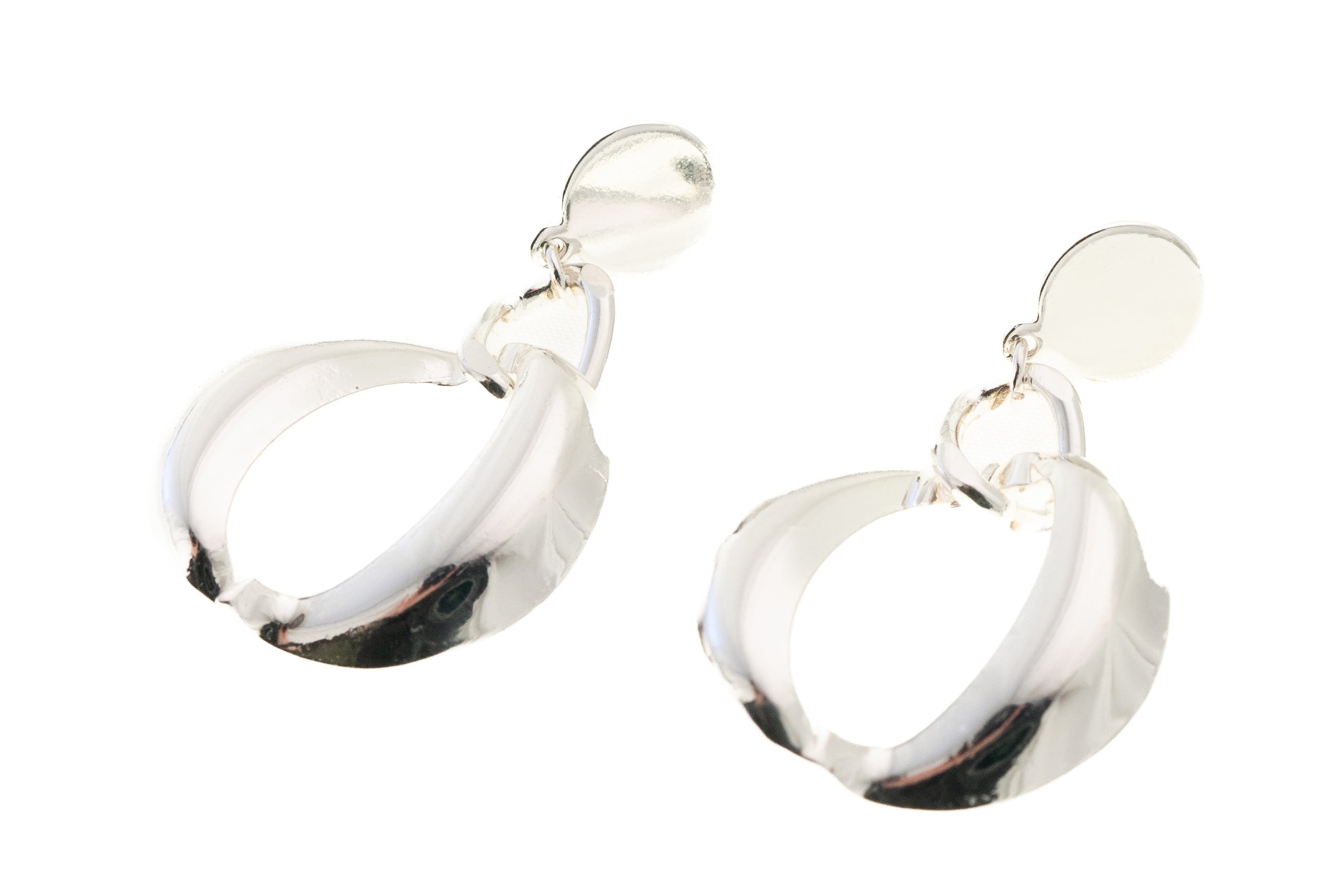 Post Earring Silver Geo Drop - Charming Charlie