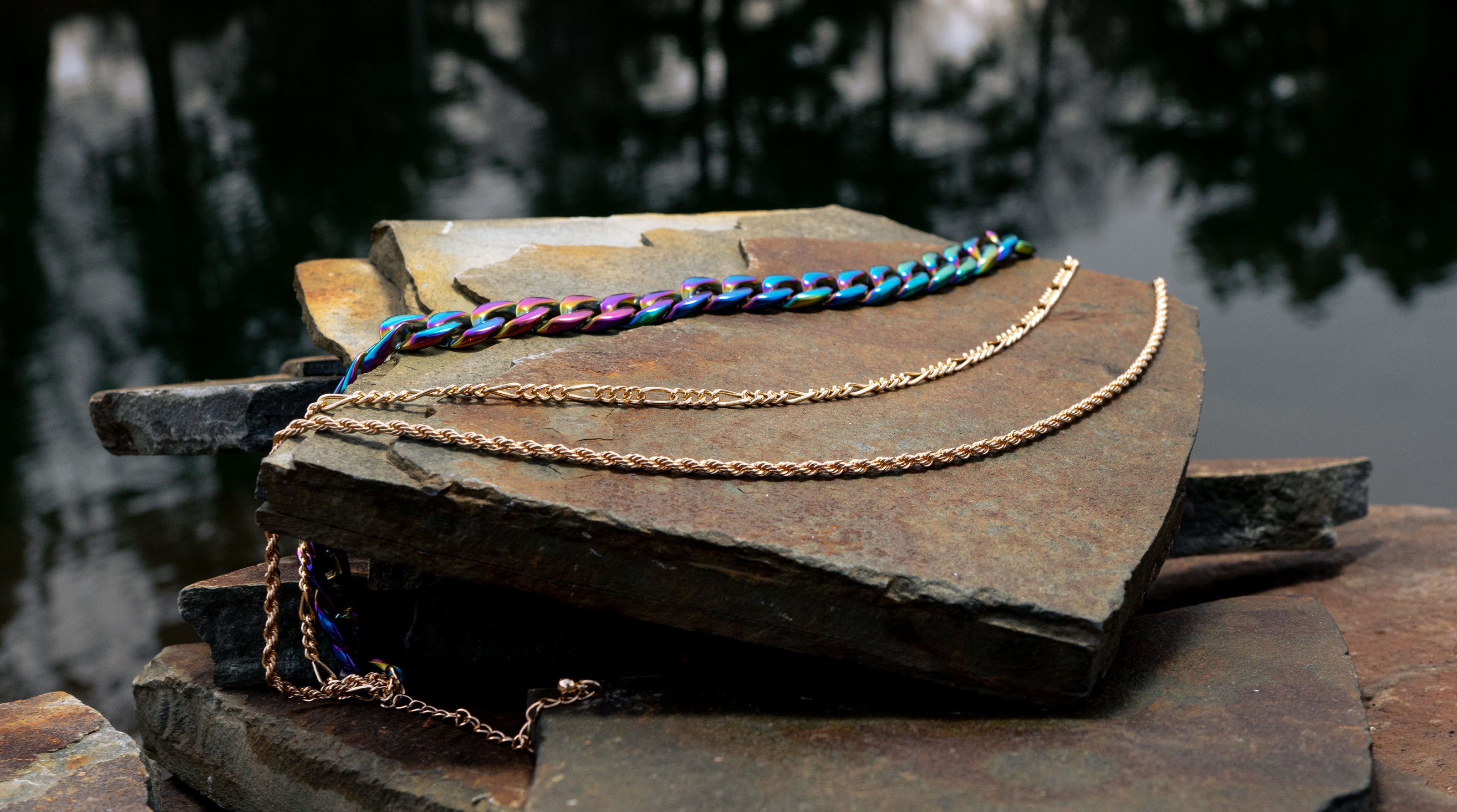 Three Row Chain Link Necklace - Charming Charlie