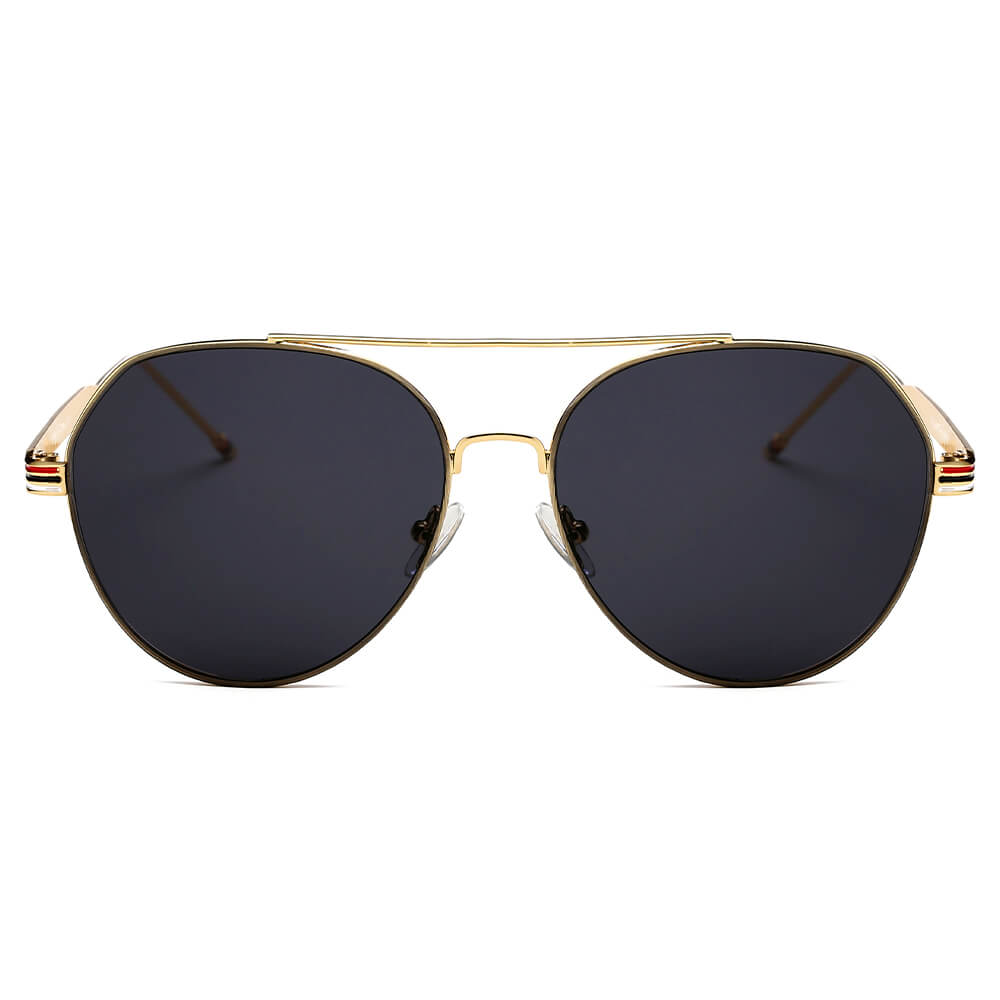 ERIE | S2006 - Modern Teardrop Aviator Flat Mirrored Flat Lens Sunglasses - Cramilo Eyewear - Stylish Trendy Affordable Sunglasses Clear Glasses Eye Wear Fashion