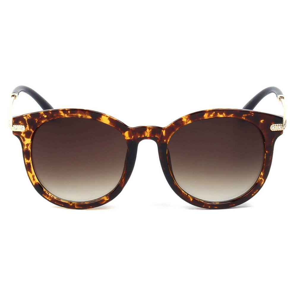 BRUSSELS | 289 - Round P3 Horn Rimmed Sunglasses with Embossed Hinges - Cramilo Eyewear - Stylish Trendy Affordable Sunglasses Clear Glasses Eye Wear Fashion