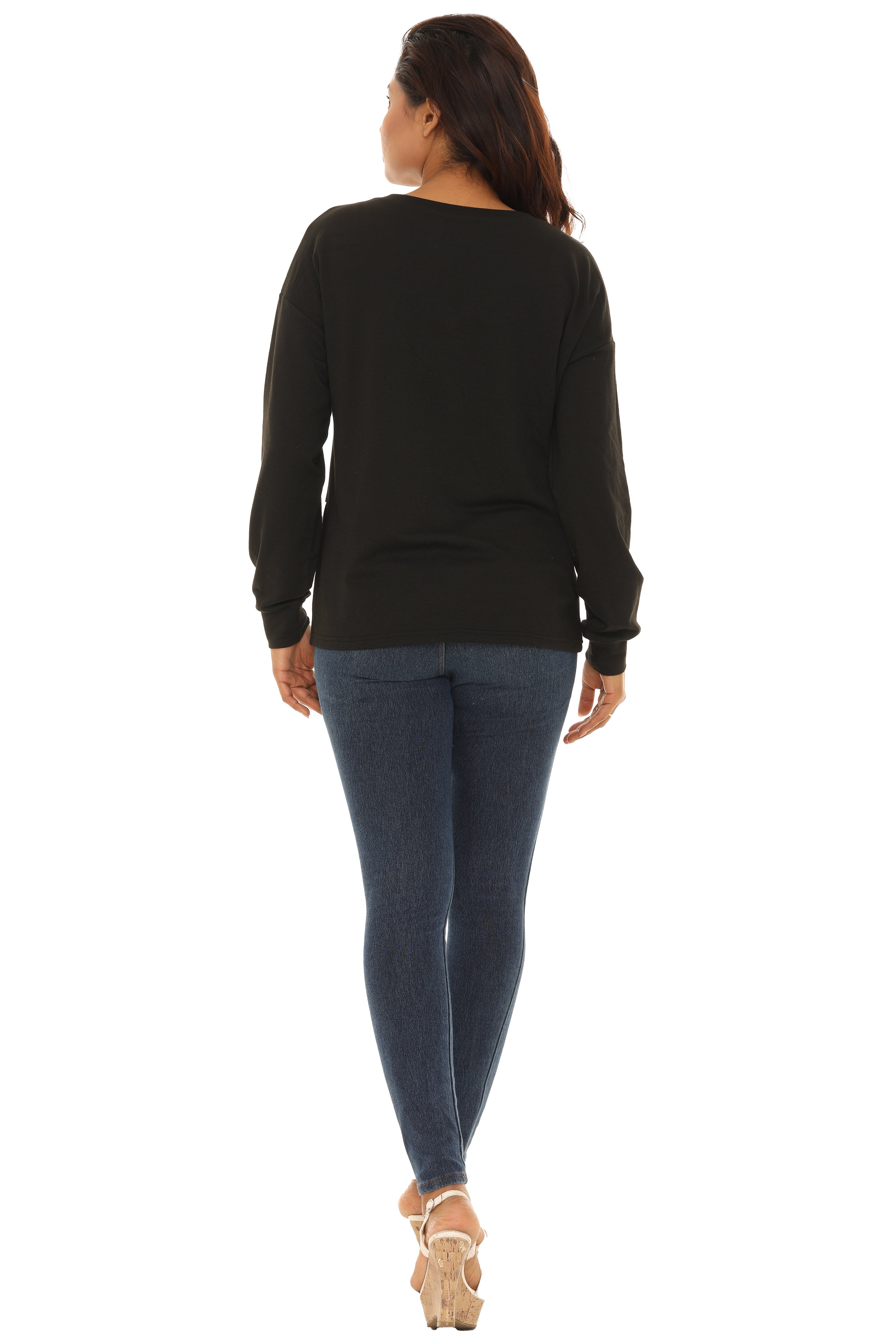 Crew Neck Shirt and Pants with Tie Dye Patterned Edge (Top and Bottom Set) - Charming Charlie