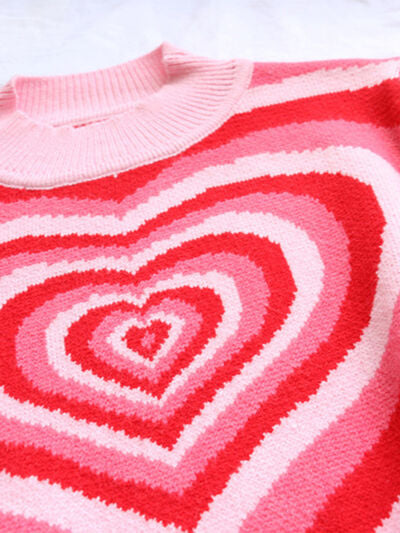 Heart Mock Neck Long Sleeve Sweater - Charming Charlie