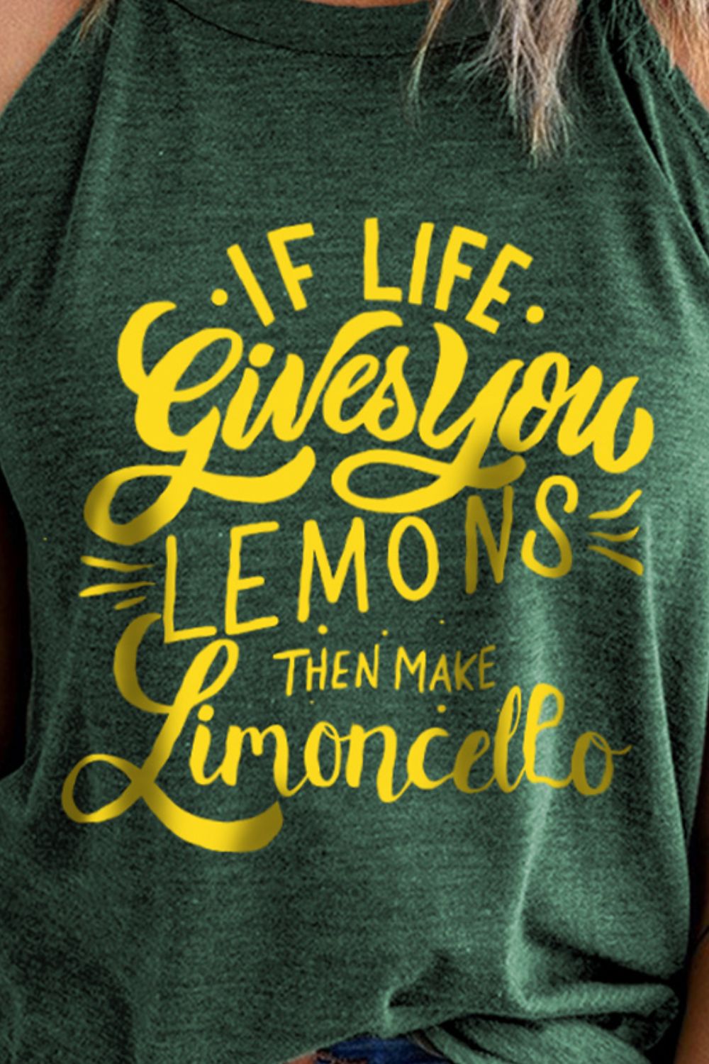 Slogan Graphic Round Neck Tank - Charming Charlie