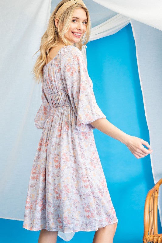 3/4 Sleeve Novelty Printed Dress - Charming Charlie