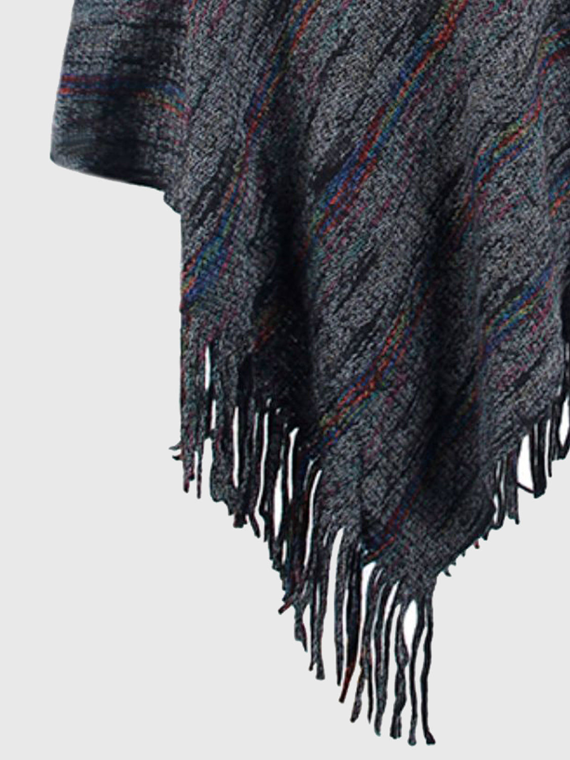 Fringe Hem Hooded Poncho - Charming Charlie