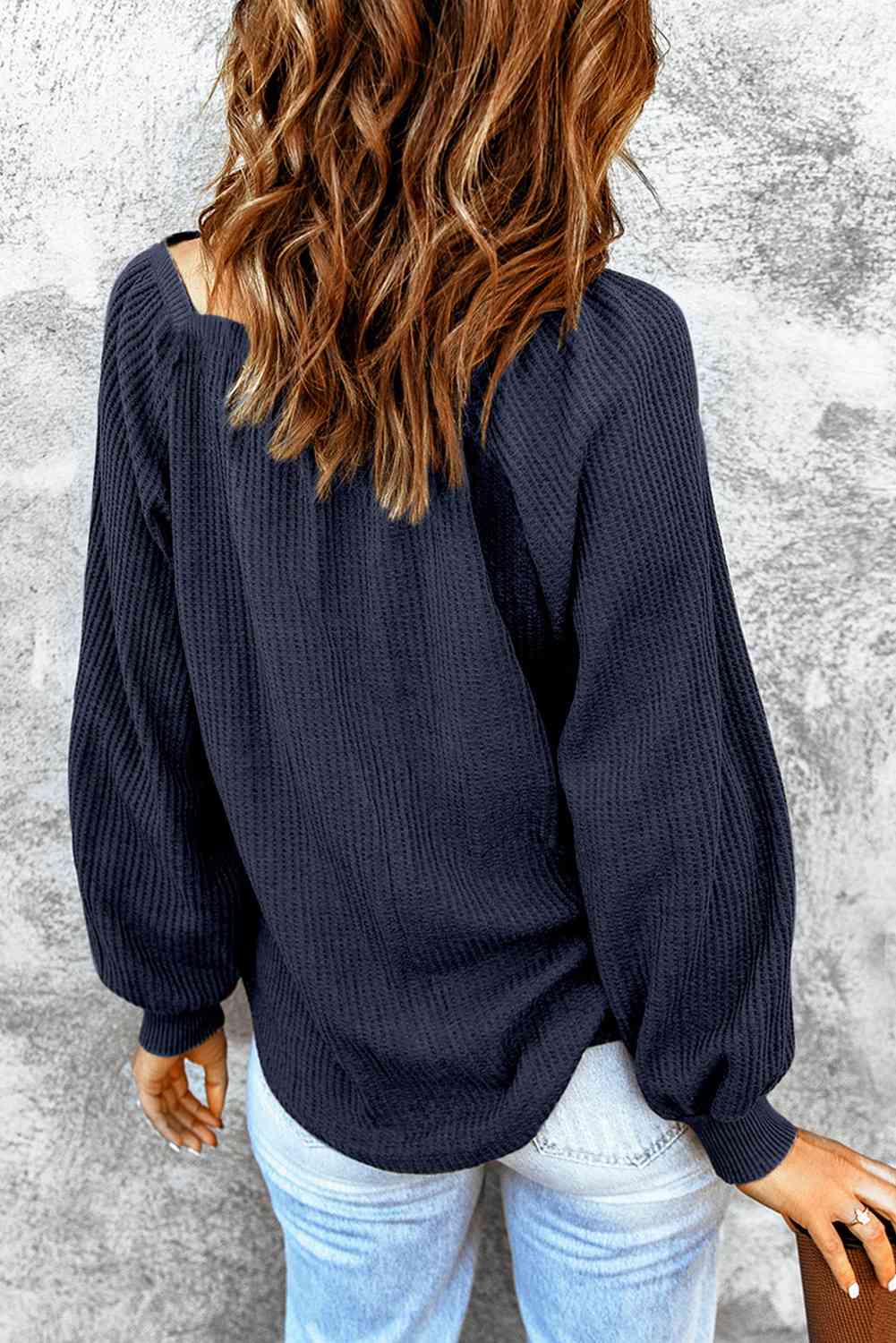 Square Neck Waffle-Knit Top - Charming Charlie