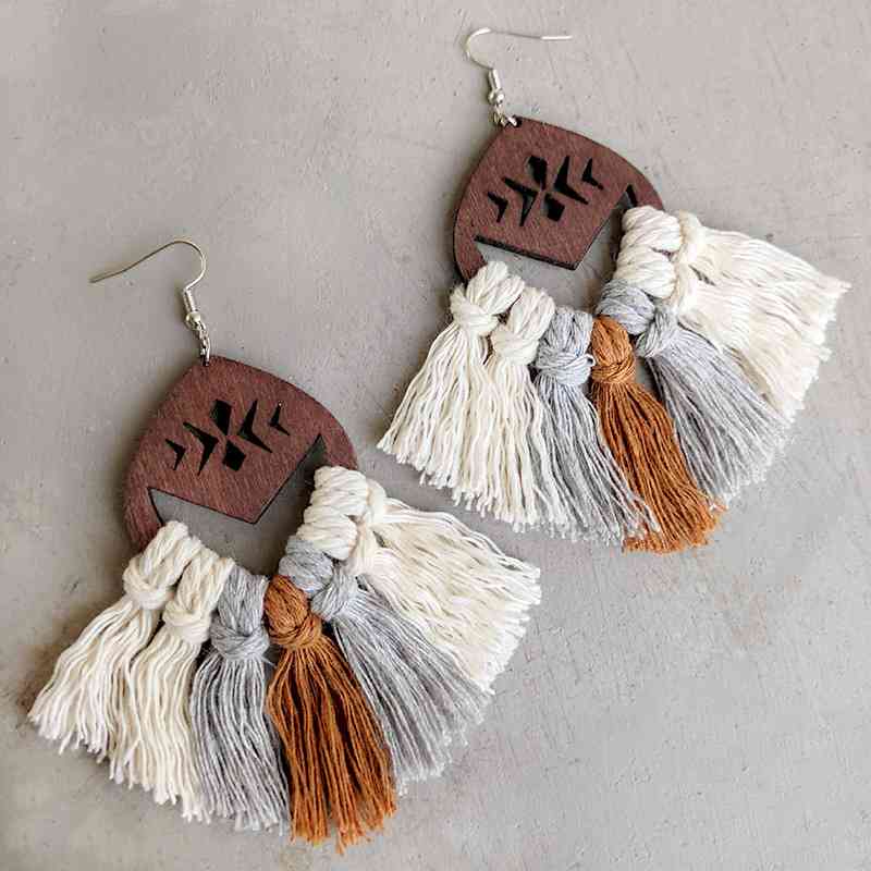 Tassel Detail Drop Earrings - Charming Charlie