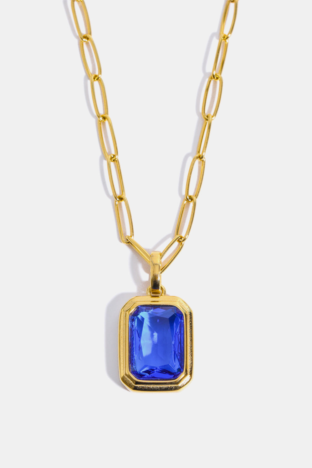 Zircon 18K Gold-Plated Geometrical Shape Pendant Necklace - Charming Charlie