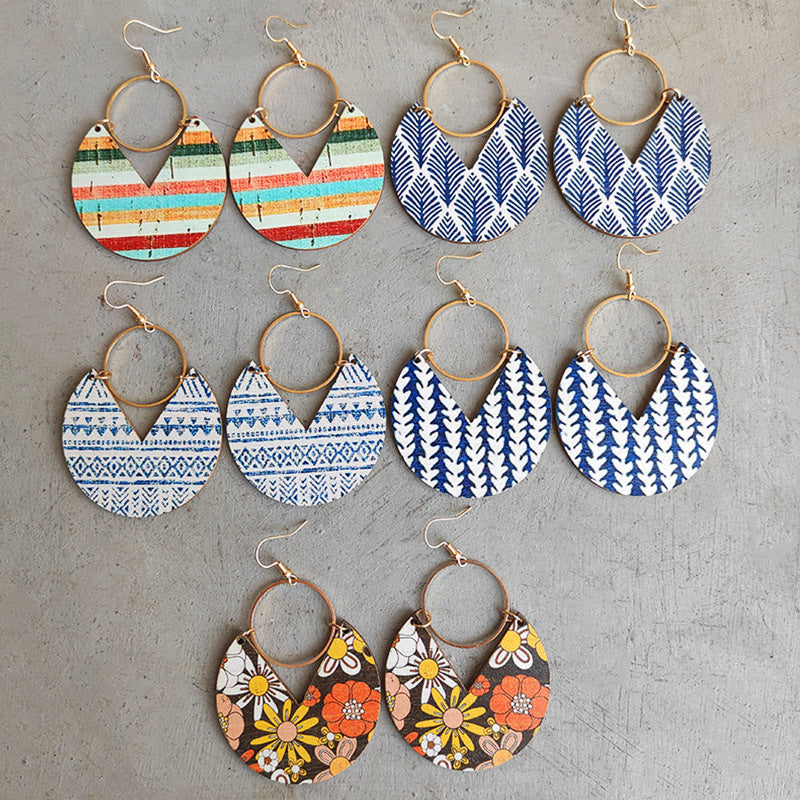 Ms.Pac-Man Shape Wooden Dangle Earrings - Charming Charlie