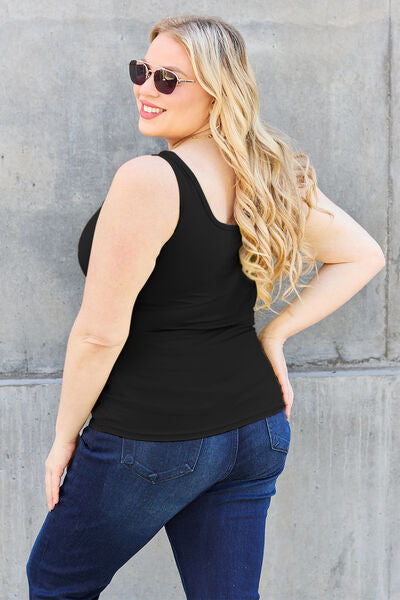 Basic Bae Full Size Square Neck Wide Strap Tank - Charming Charlie