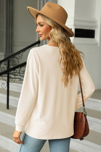 V-Neck Long Sleeve T-Shirt - Charming Charlie
