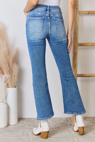 RISEN Full Size High Rise Ankle Flare Jeans - Charming Charlie