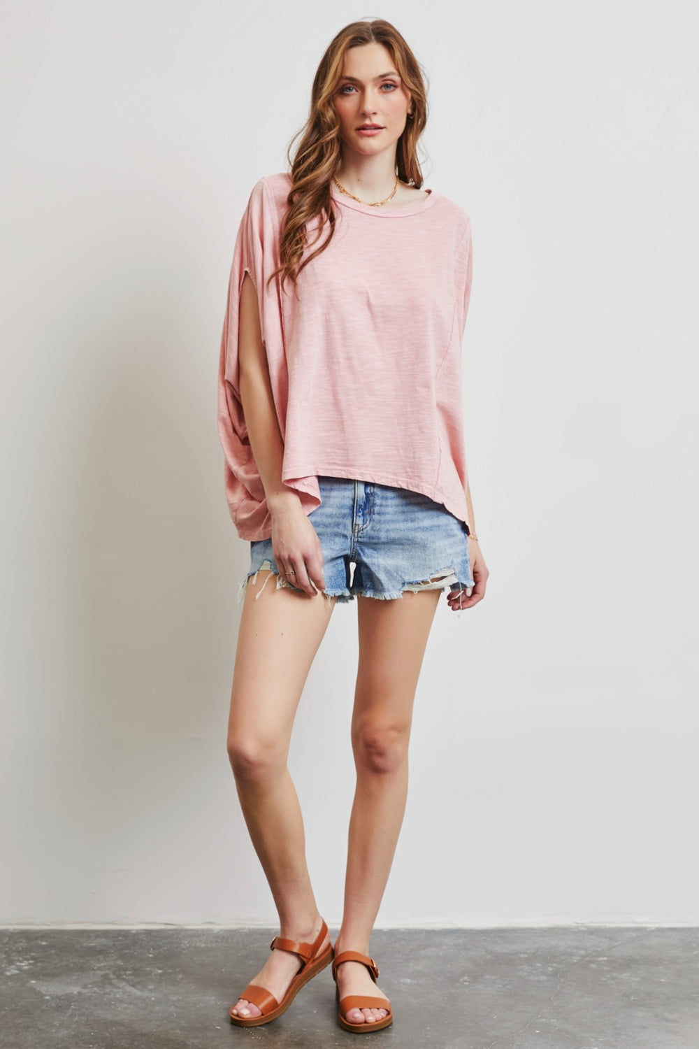 HEYSON Full Size Garment-Dyed Boat Neck Oversized Top - Charming Charlie