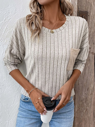 Round Neck Dropped Shoulder T-Shirt - Charming Charlie