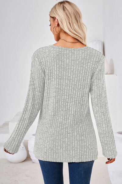 Round Neck Long Sleeve T-Shirt - Charming Charlie