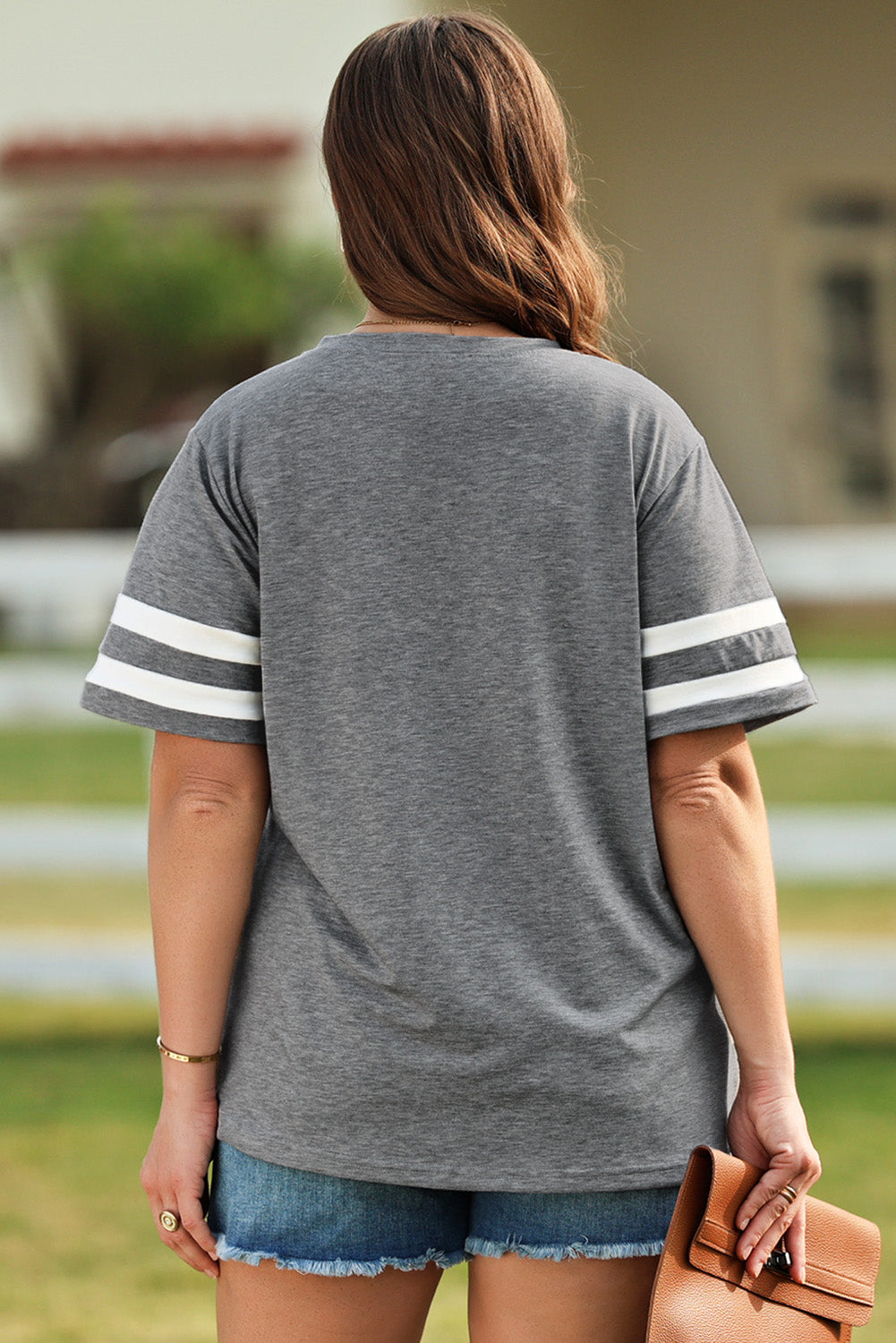 Plus Size US Flag Graphic V-Neck Tee - Charming Charlie