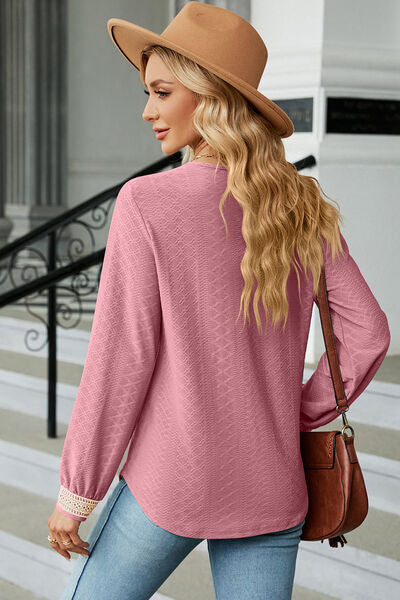 V-Neck Long Sleeve T-Shirt - Charming Charlie
